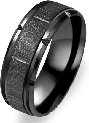 | Stainless Steel Ring | Brushed Texture | Couple Ring | Daily Wear | Size 6-11 | Y4035
