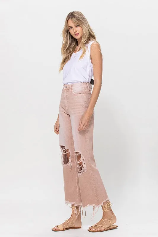 90S Vintage Crop Flare Jeans