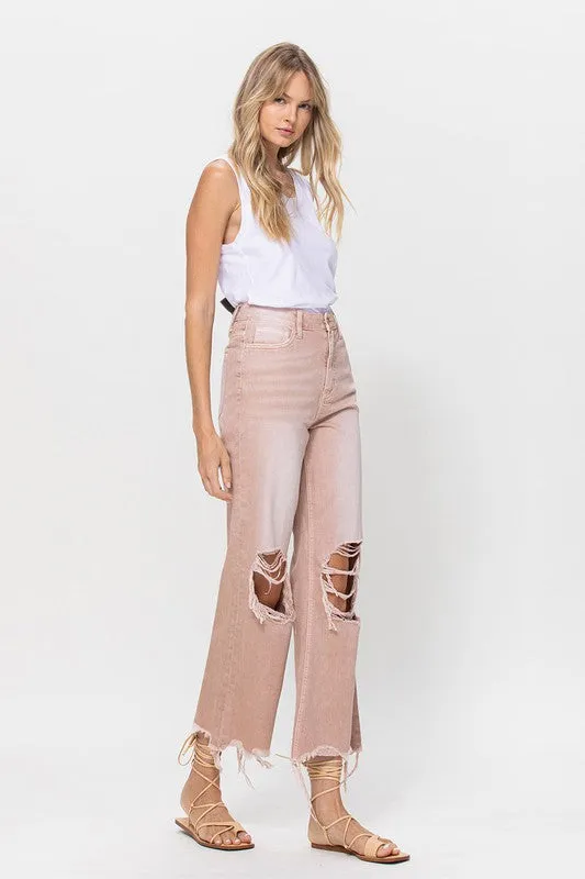 90S Vintage Crop Flare Jeans