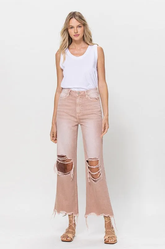 90S Vintage Crop Flare Jeans