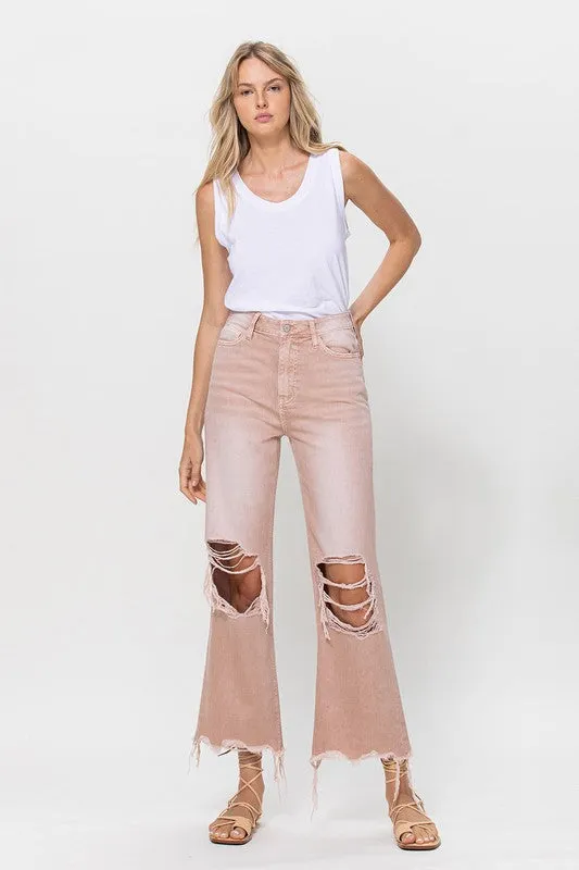 90S Vintage Crop Flare Jeans