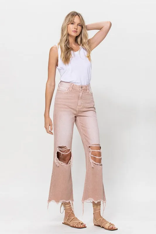 90S Vintage Crop Flare Jeans