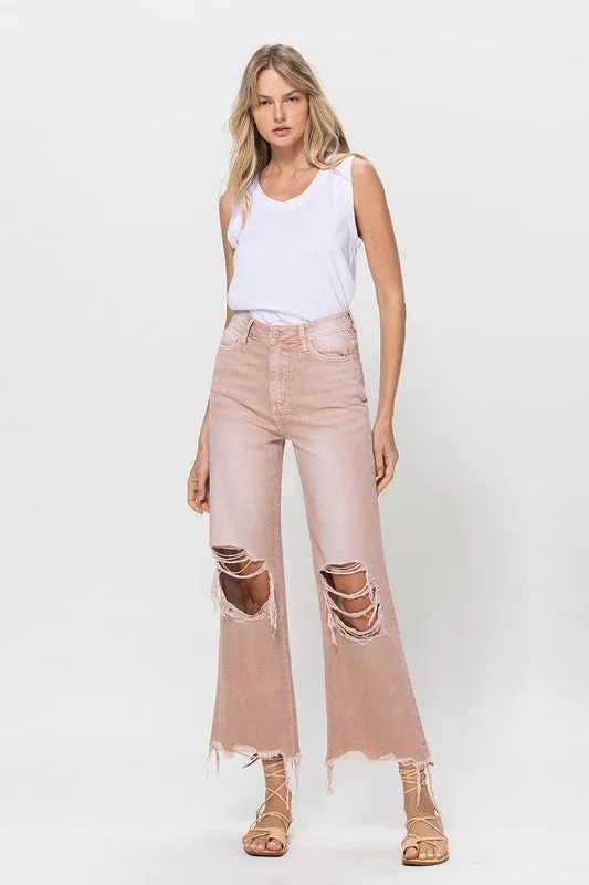 90S Vintage Crop Flare Jeans