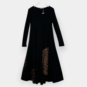 Alembika Black Jersey Animal Print Swing Dress Medium 2 ~ AU12-14 ~ US8 [NEW]