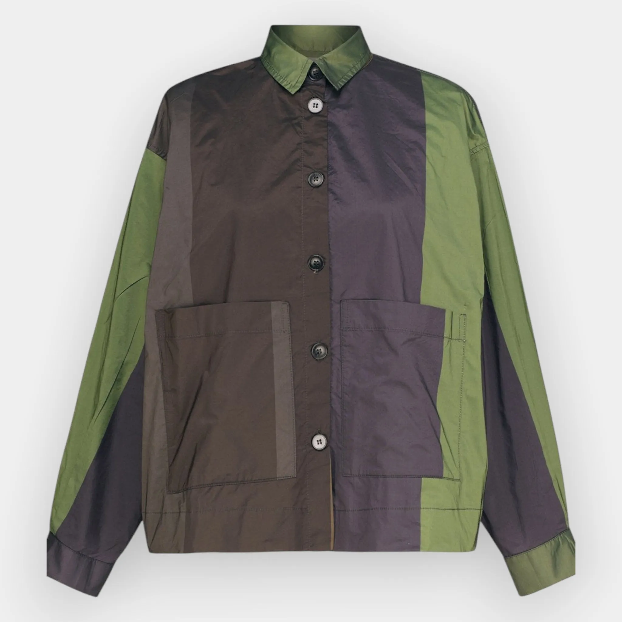 Alembika Green Cropped Boxy Shirt Forest Green Top M ~ AU12-14 [NEW]