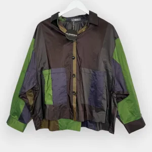 Alembika Green Cropped Boxy Shirt Forest Green Top M ~ AU12-14 [NEW]