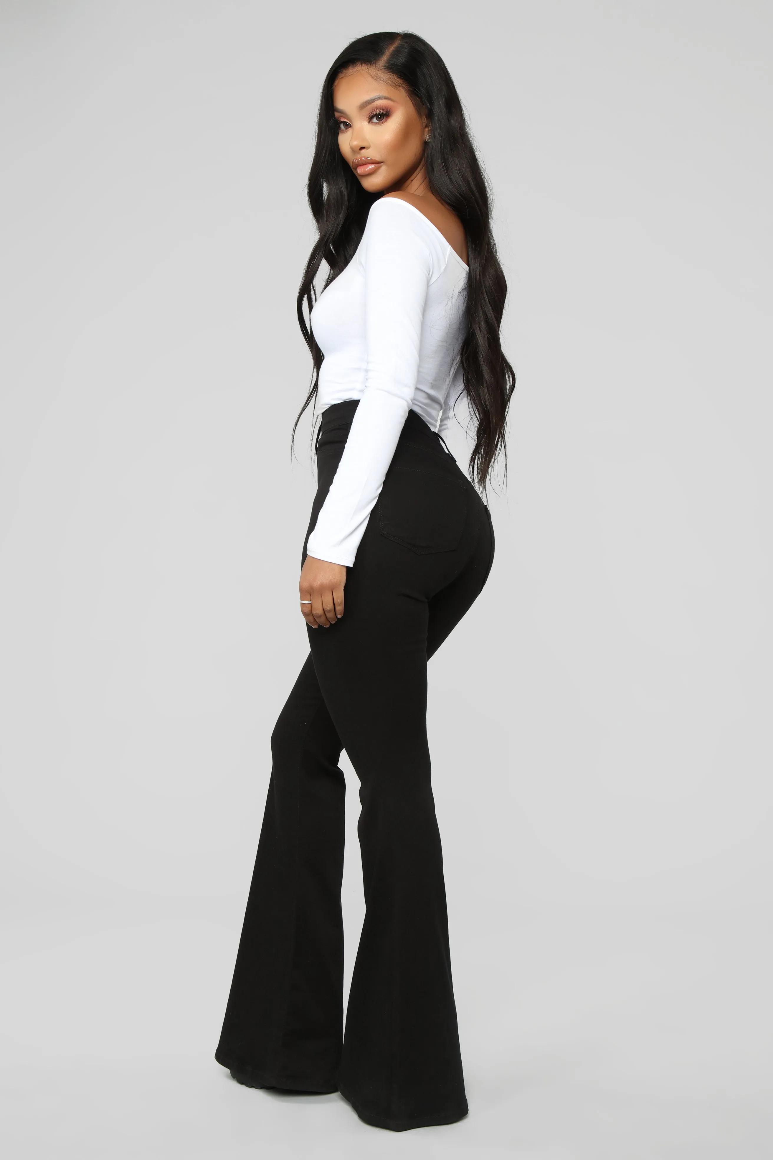 Bell Bottom Blues Jeans - Black