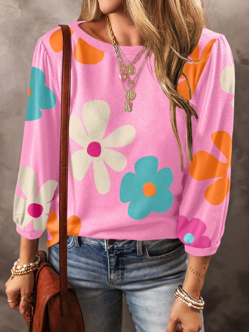 Boho Chic Floral Print Shirt