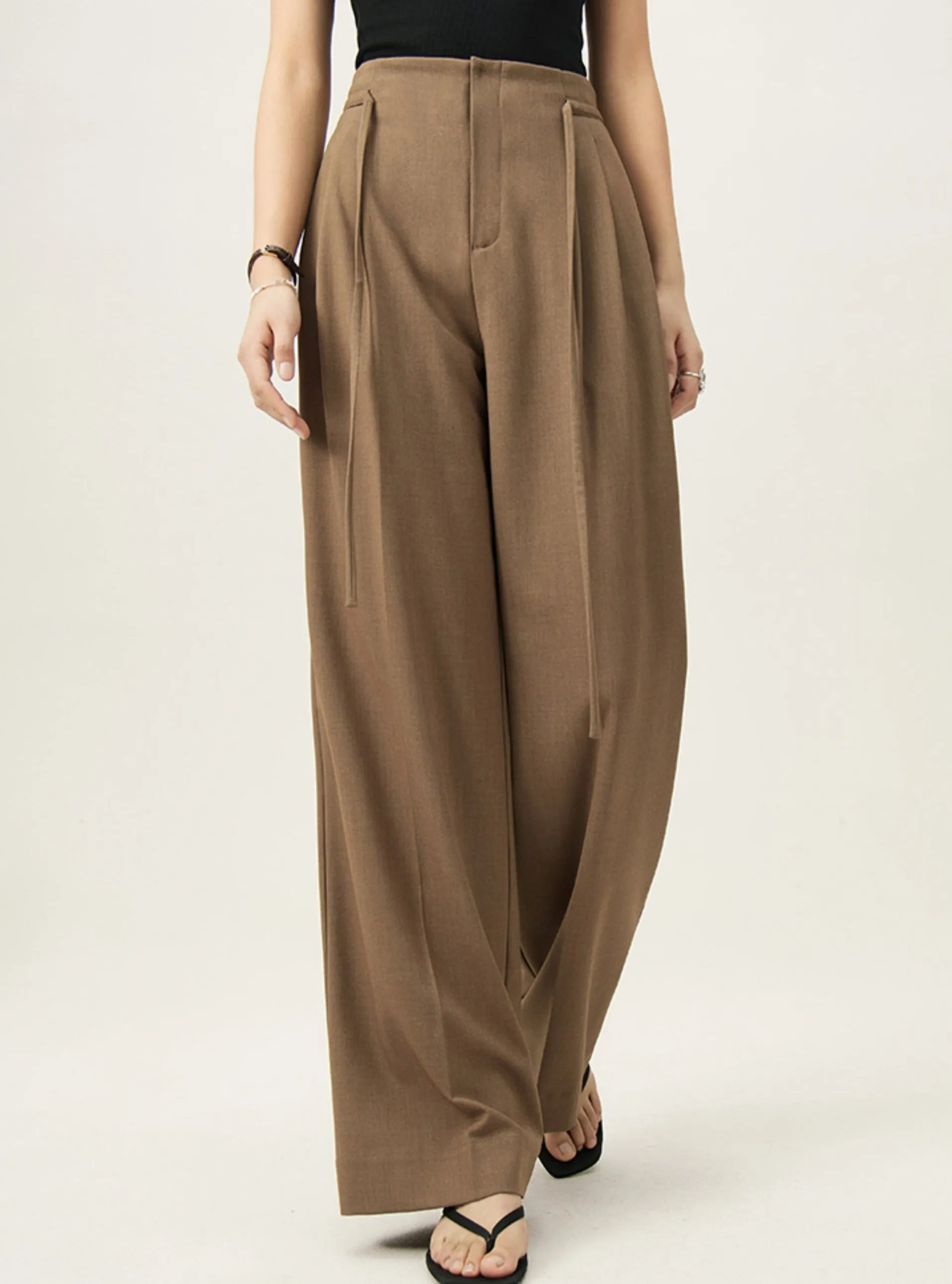 Camel Loose Fit Business Formal Trousers