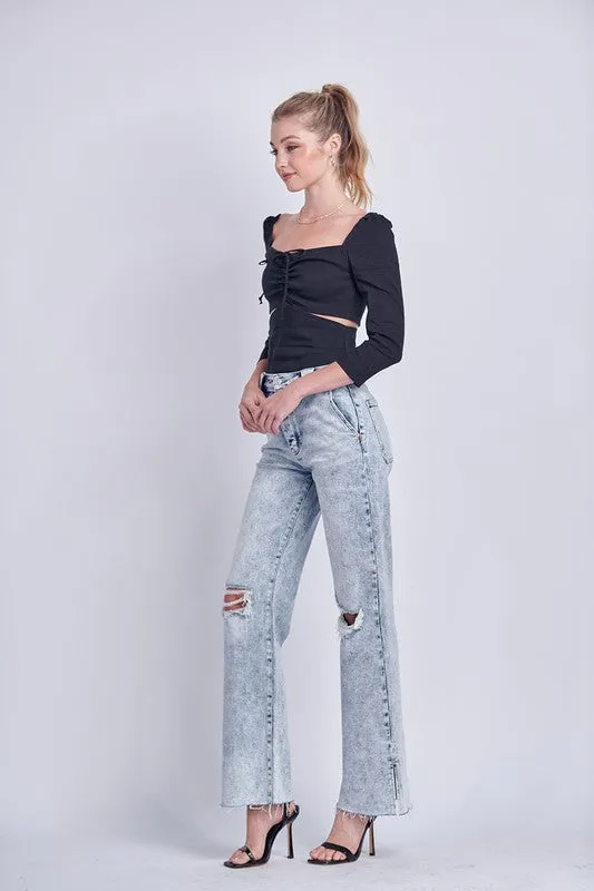 Charlotte 90's Vintage Stretch Wide Jeans