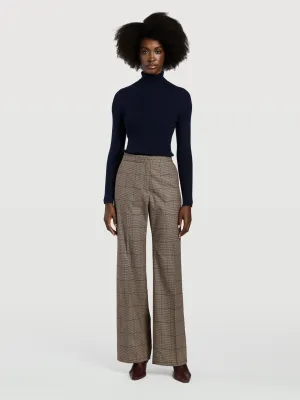 Checked Loose Fit Trousers