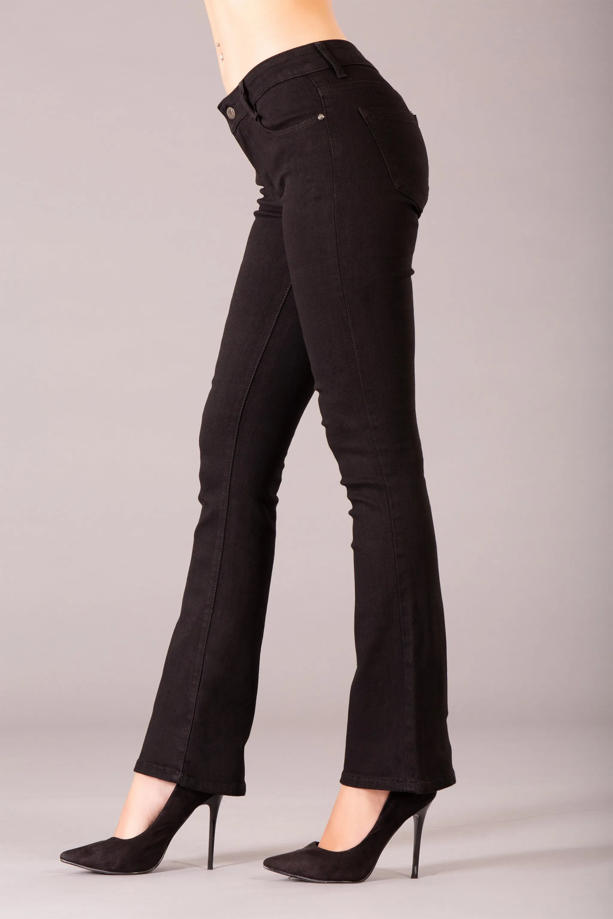 CurveFlare High-Waist Black Flare Jeans