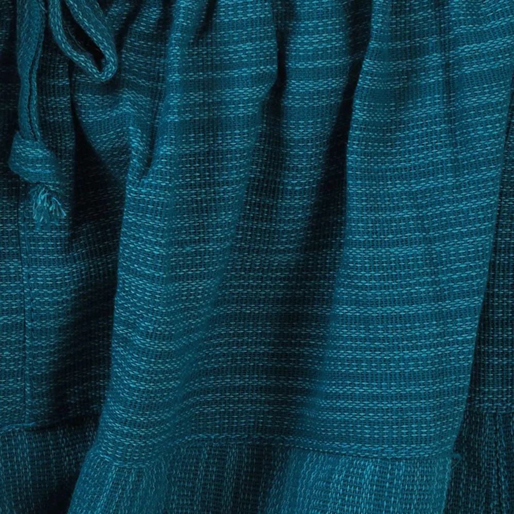 Deep Sea Blue Men's Pinstripe Harem Pants