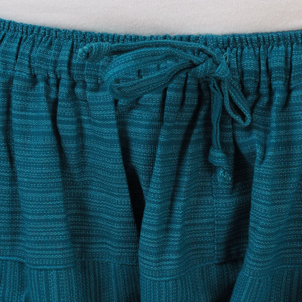 Deep Sea Blue Men's Pinstripe Harem Pants