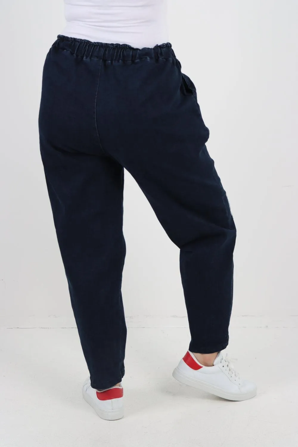 Denim Look Sequin Detail Trouser