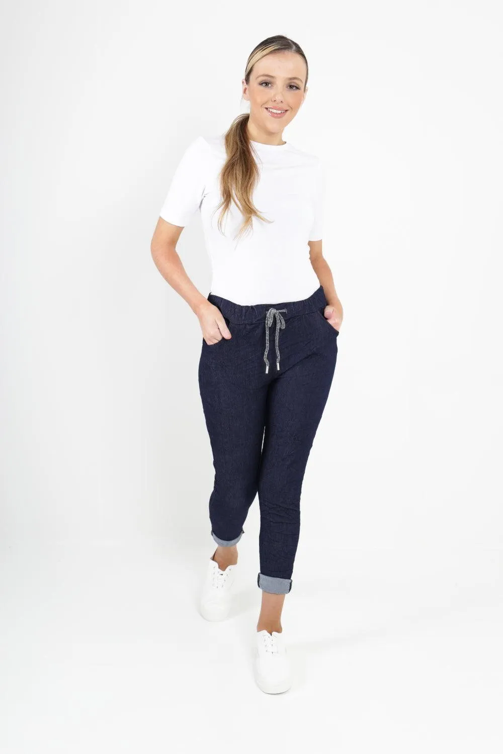 Denim Look Stretch Magic Pants