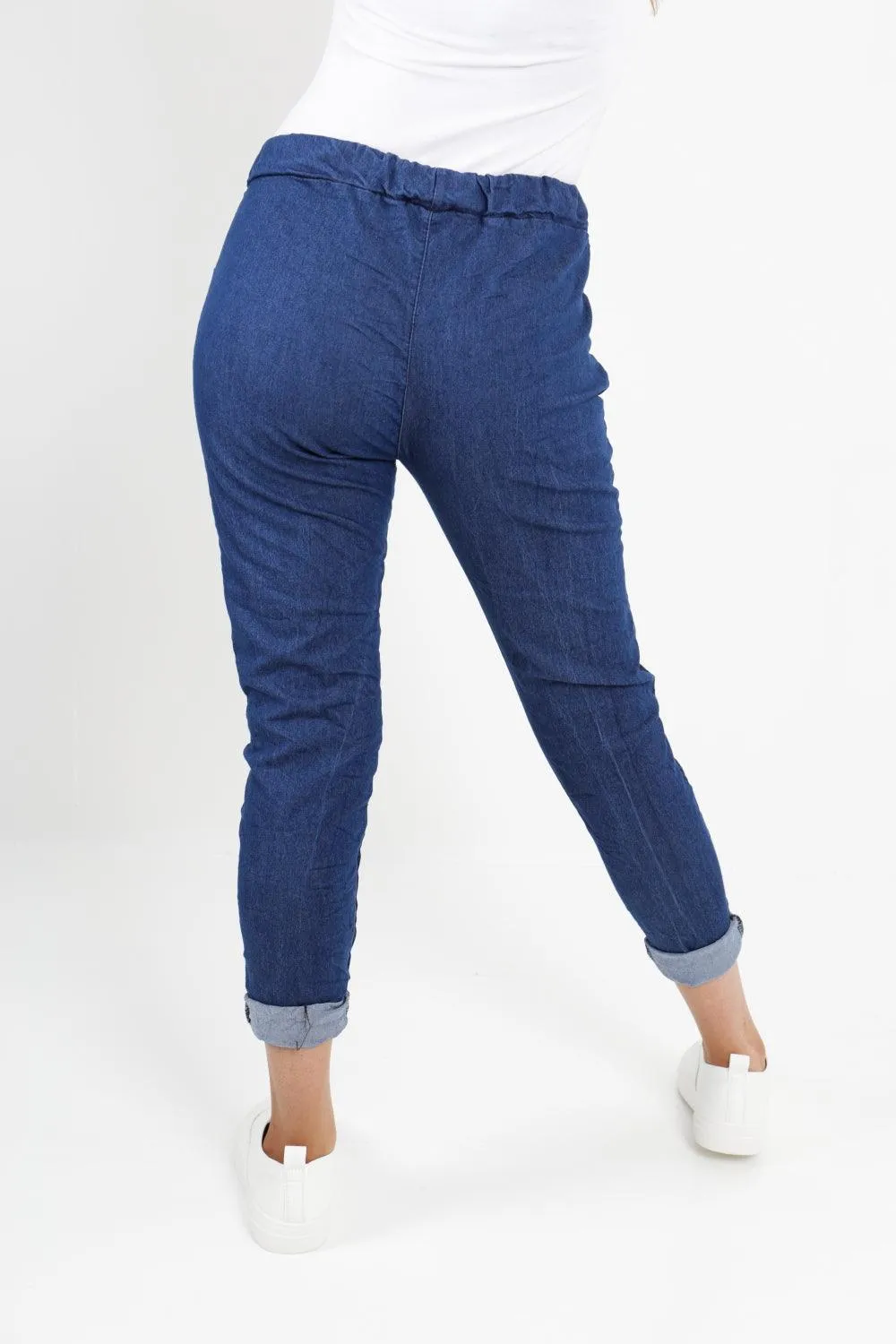Denim Look Stretch Magic Pants