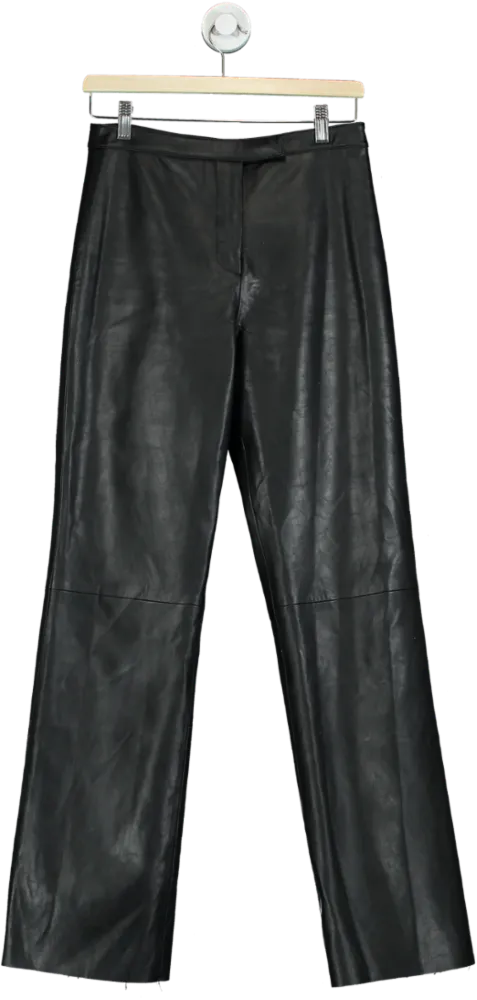Henne Black Leather Trousers UK 8