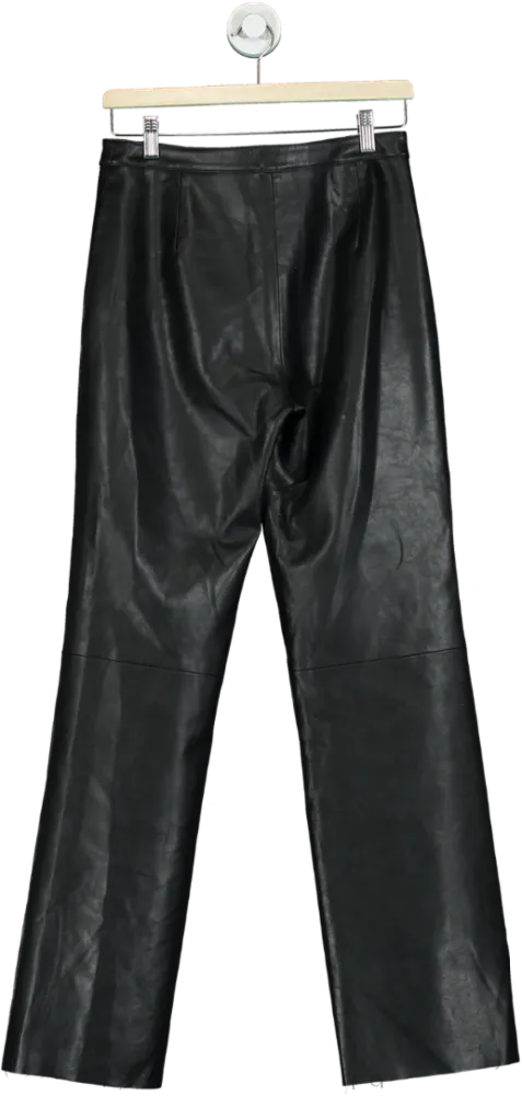 Henne Black Leather Trousers UK 8