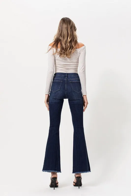 High Rise Dark Indigo Flare Jean-RESTOCK