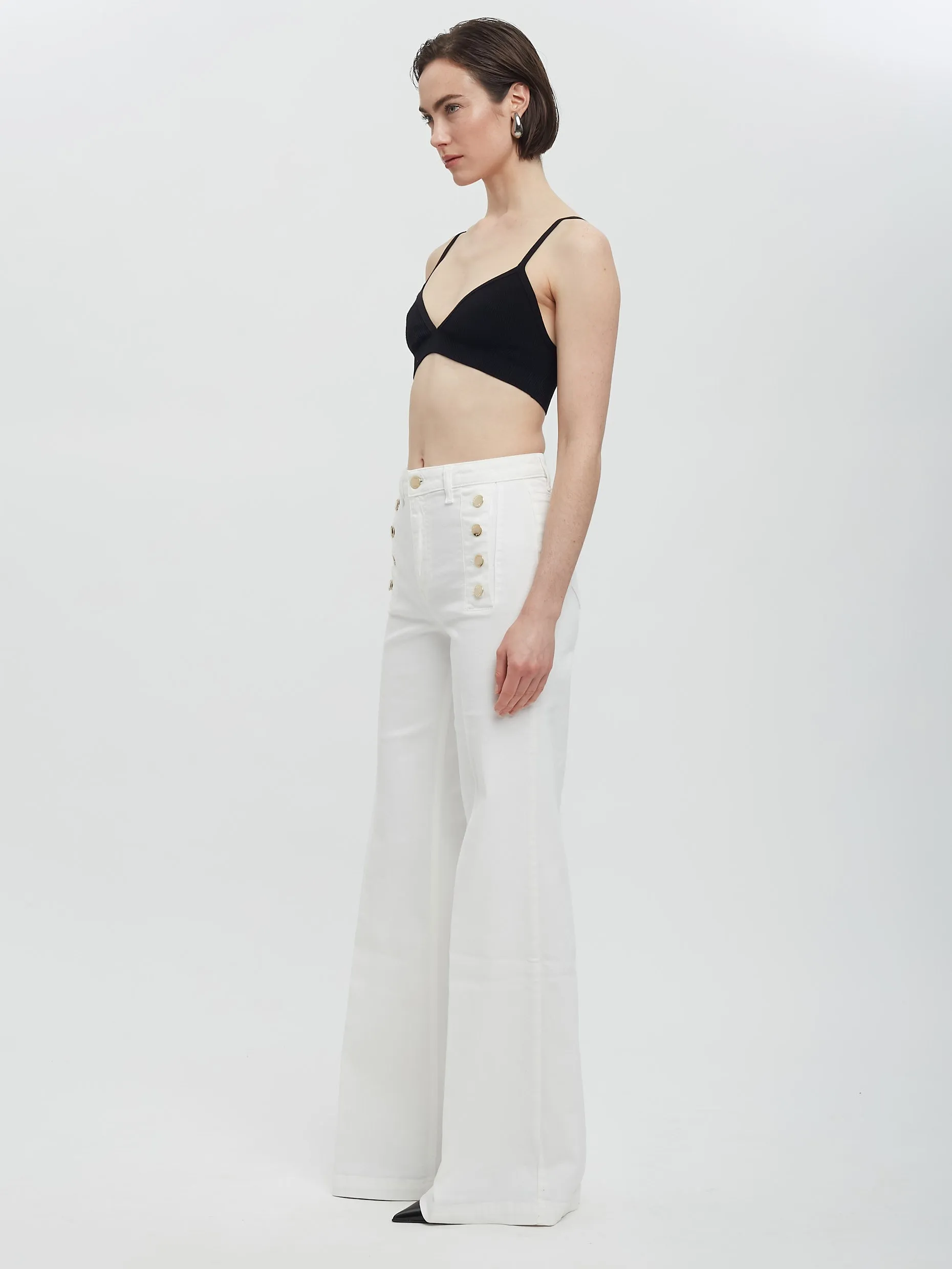 High Waisted Bell Flare Denim