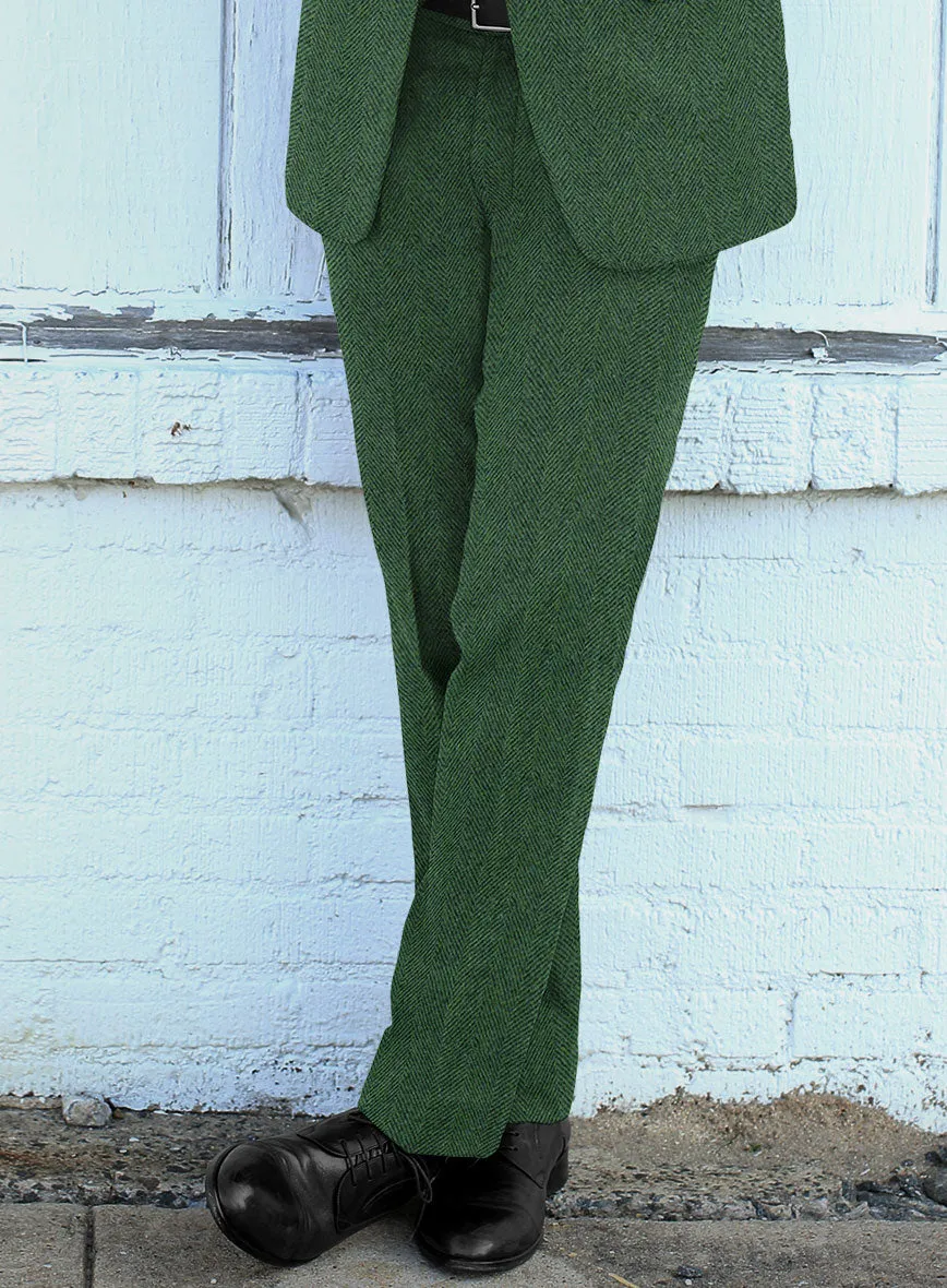 Highlander Heavy Green Herringbone Tweed Pants
