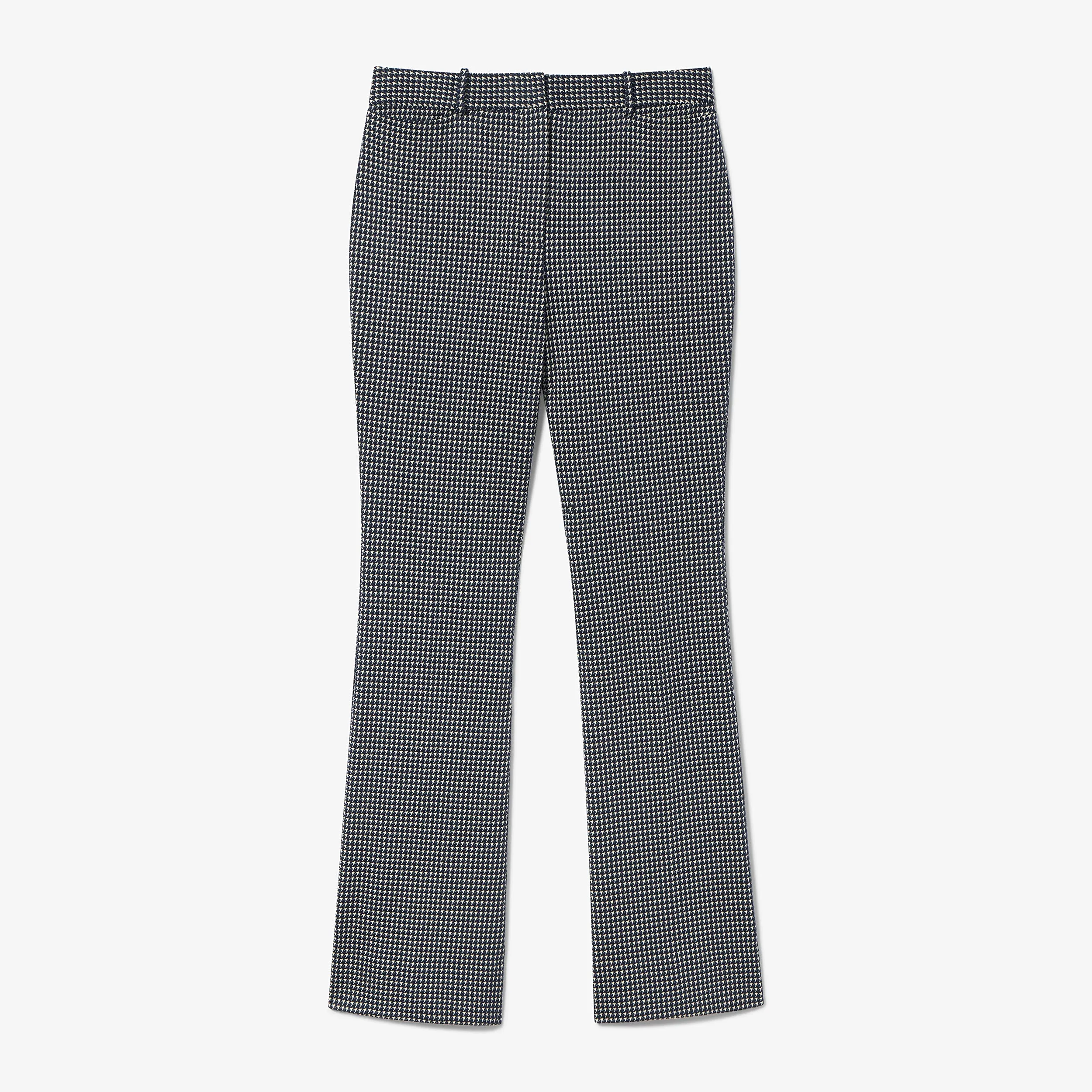 Horton Flare Trouser - Stretch Houndstooth :: Black / White