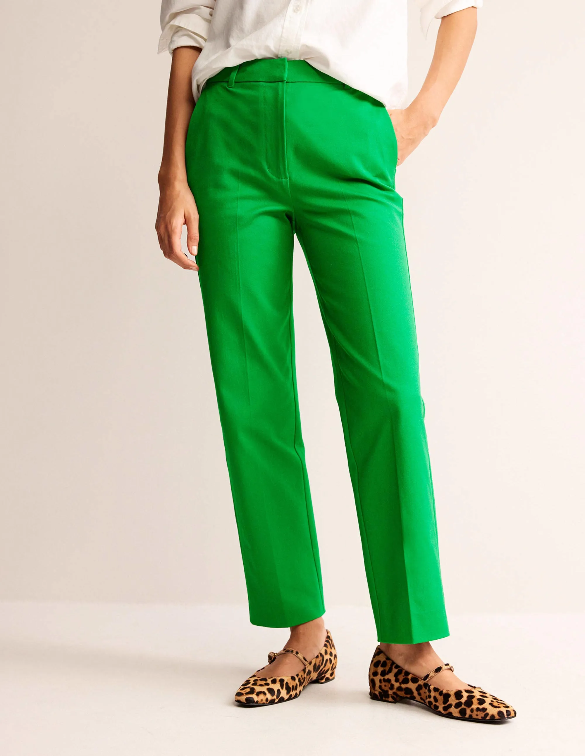 Kew Bi-Stretch Trousers-Green Tambourine