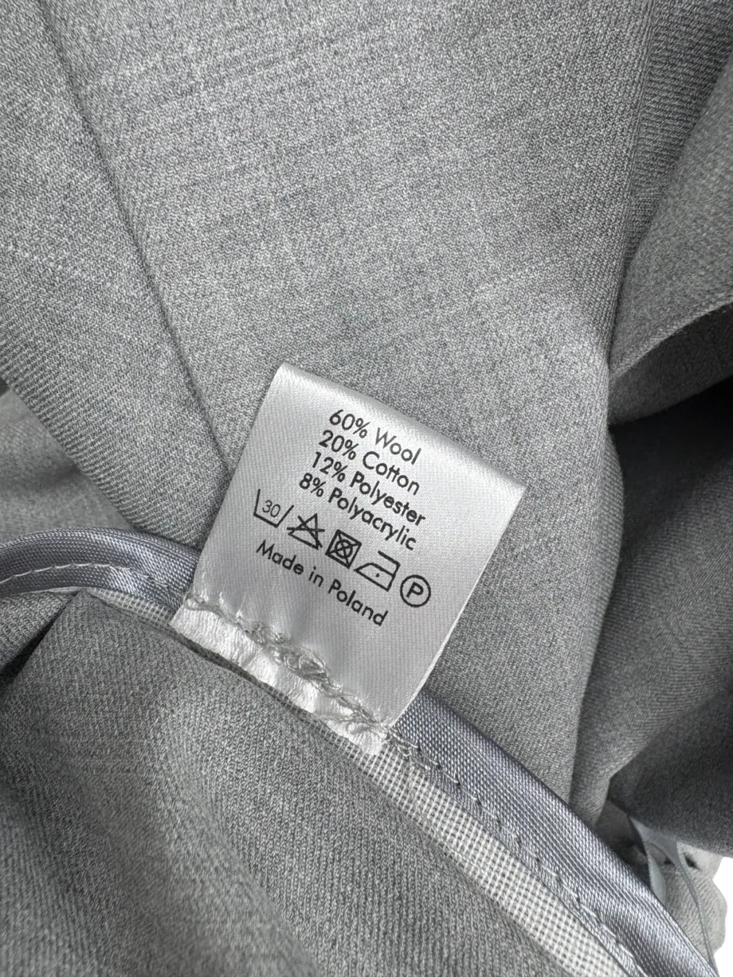 Laretaggio Grey Cropped Wool Blend Blazer And Trouser Suit UK XS/S