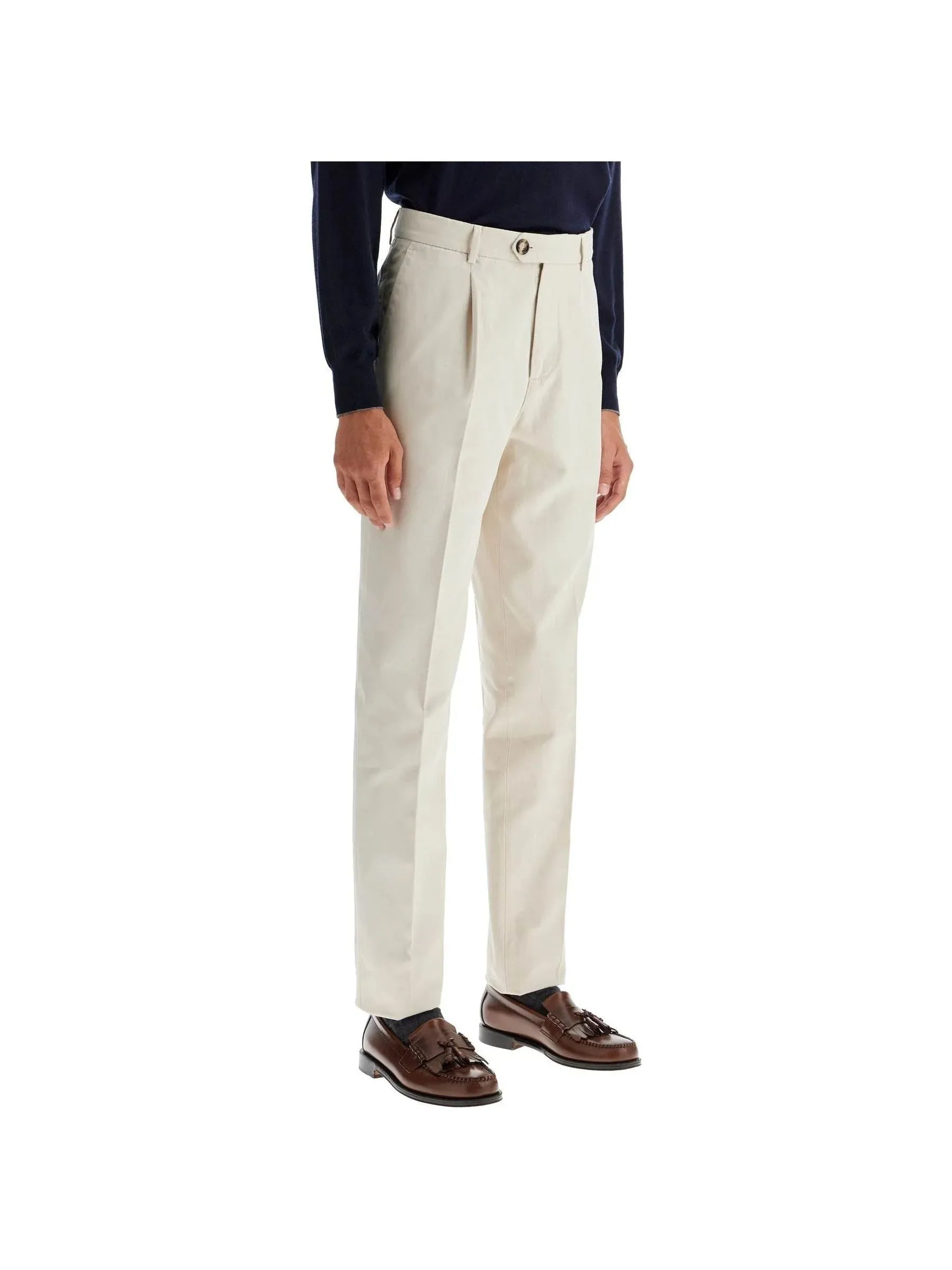 Leisure Fit Pleated Trousers