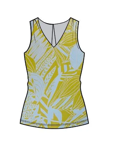 Md'M Yellow Sleeveless Fluid Blouse