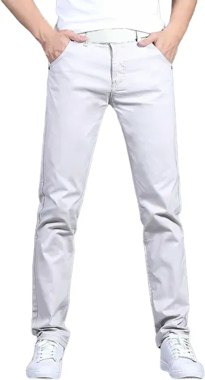 Mens Dress Slacks Plain Straight Leg Casual Pants Outdoor Trendy Open Bottom Summer Fashion Trousers with Pockets