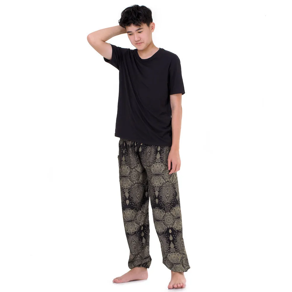 Men’s Mandala Harem Pants Black Night Sky