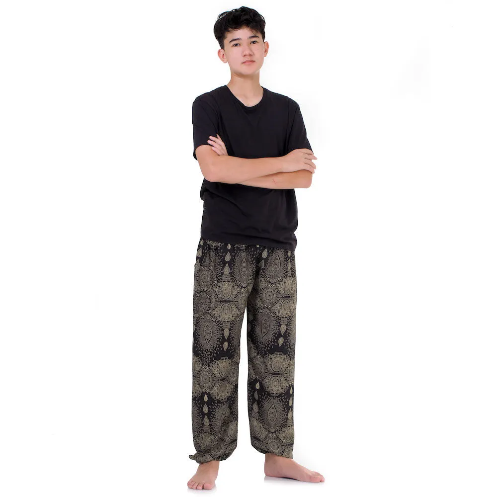 Men’s Mandala Harem Pants Black Night Sky
