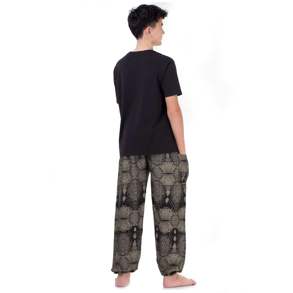 Men’s Mandala Harem Pants Black Night Sky