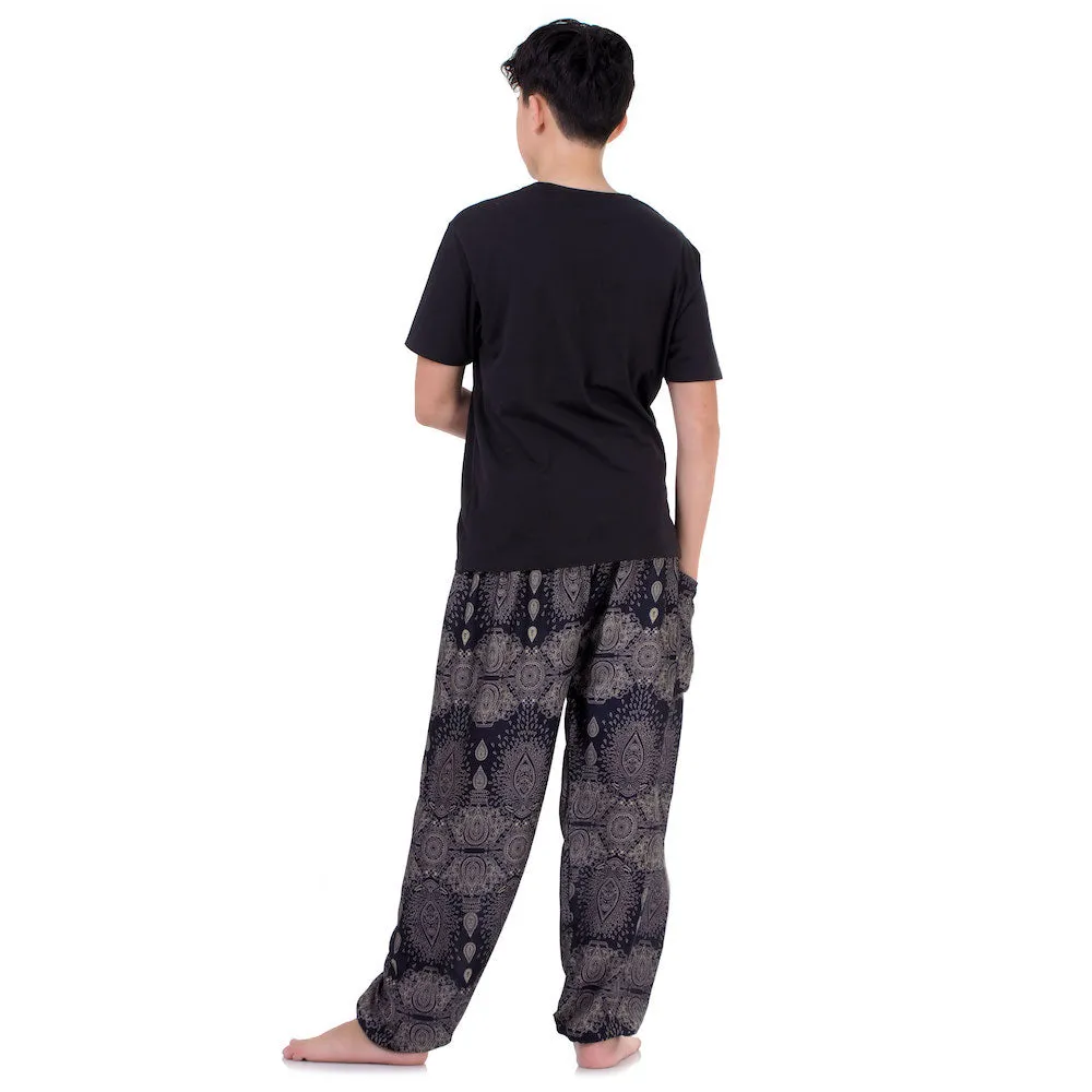 Men’s Mandala Harem Pants Black Night Sky