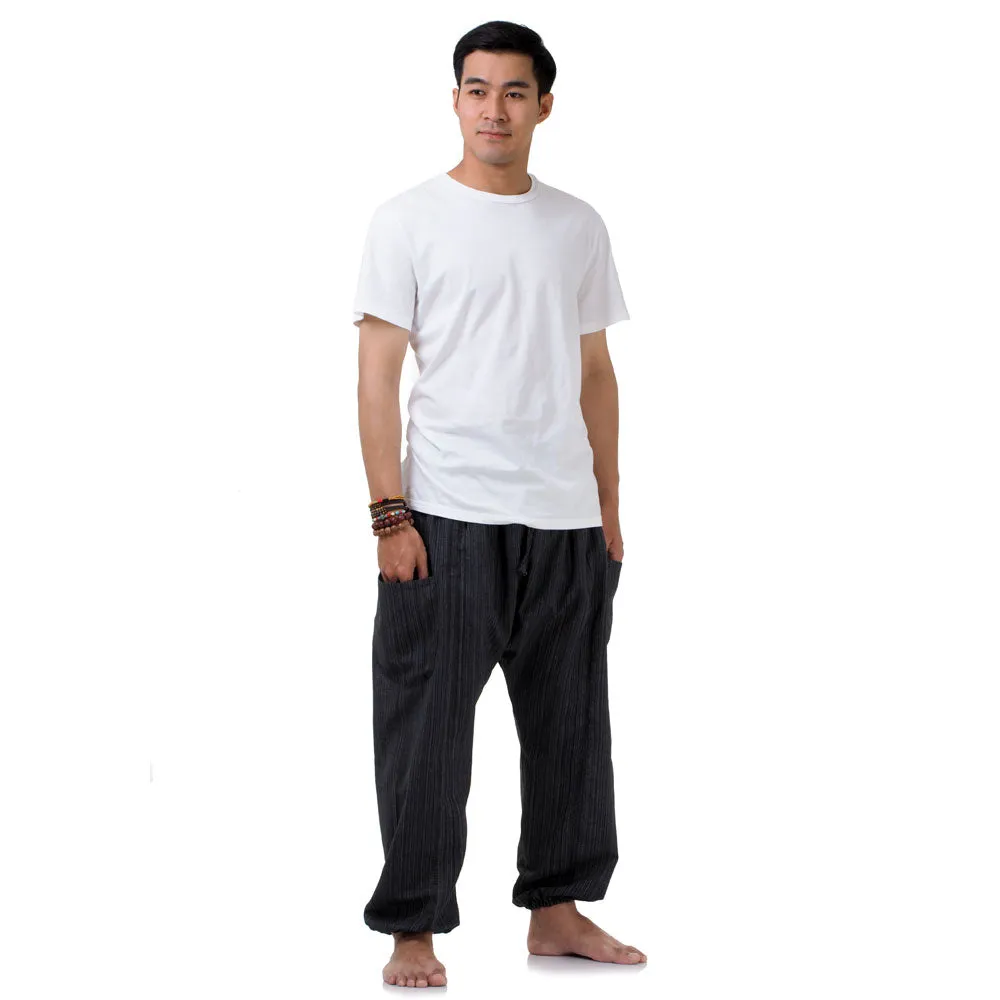 Men's Pinstripe Harem Pants Elephant Gray