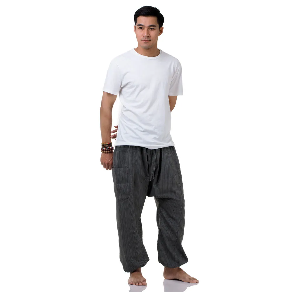 Men's Pinstripe Harem Pants Elephant Gray