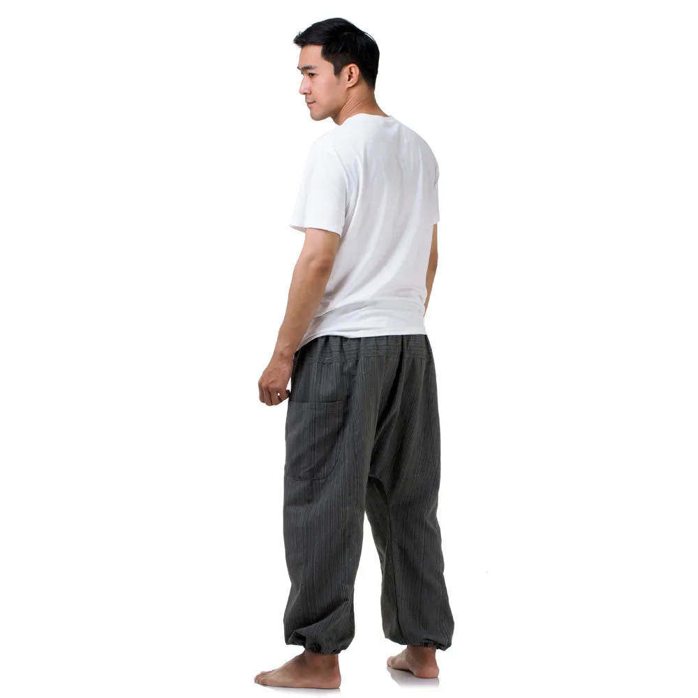 Men's Pinstripe Harem Pants Elephant Gray