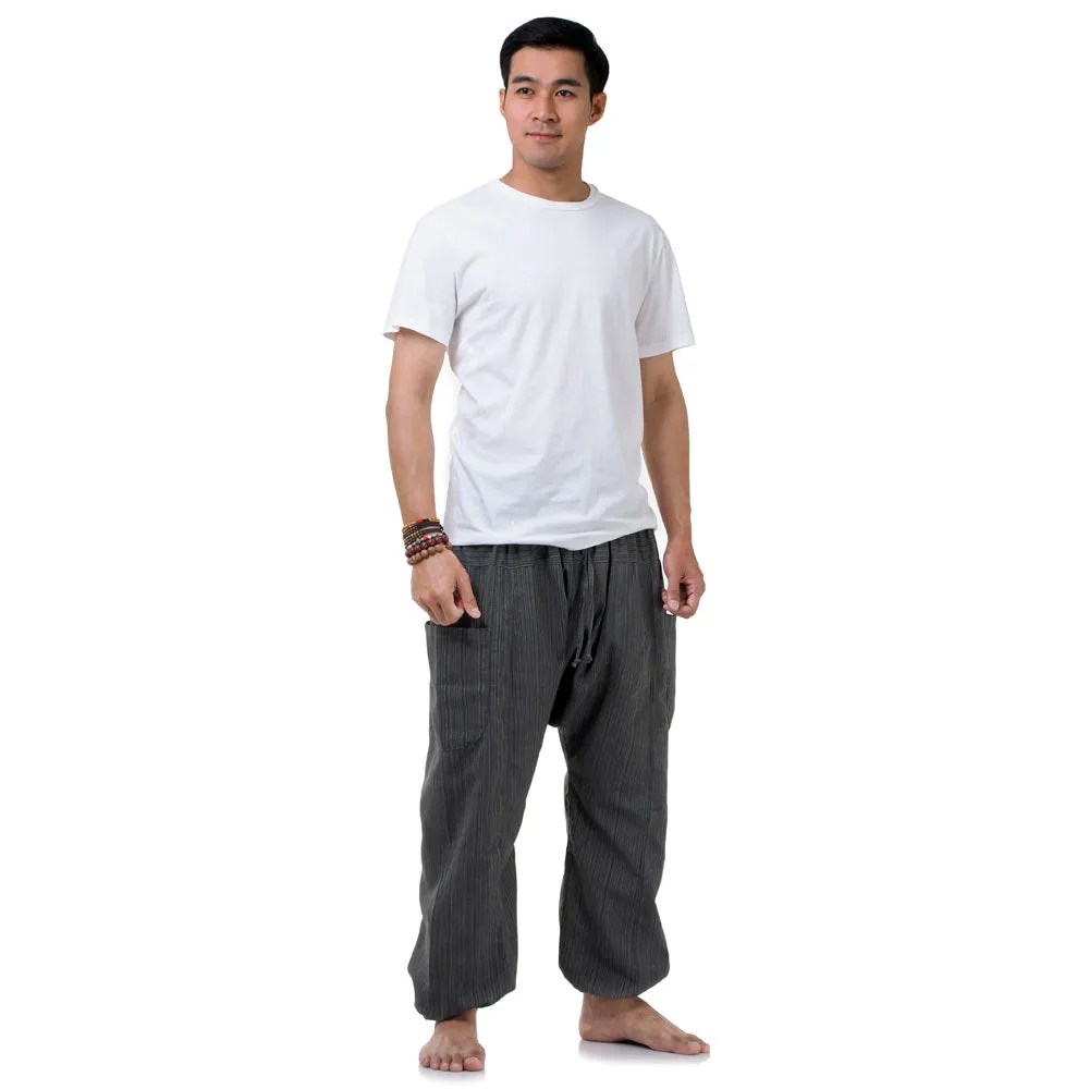 Men's Pinstripe Harem Pants Elephant Gray