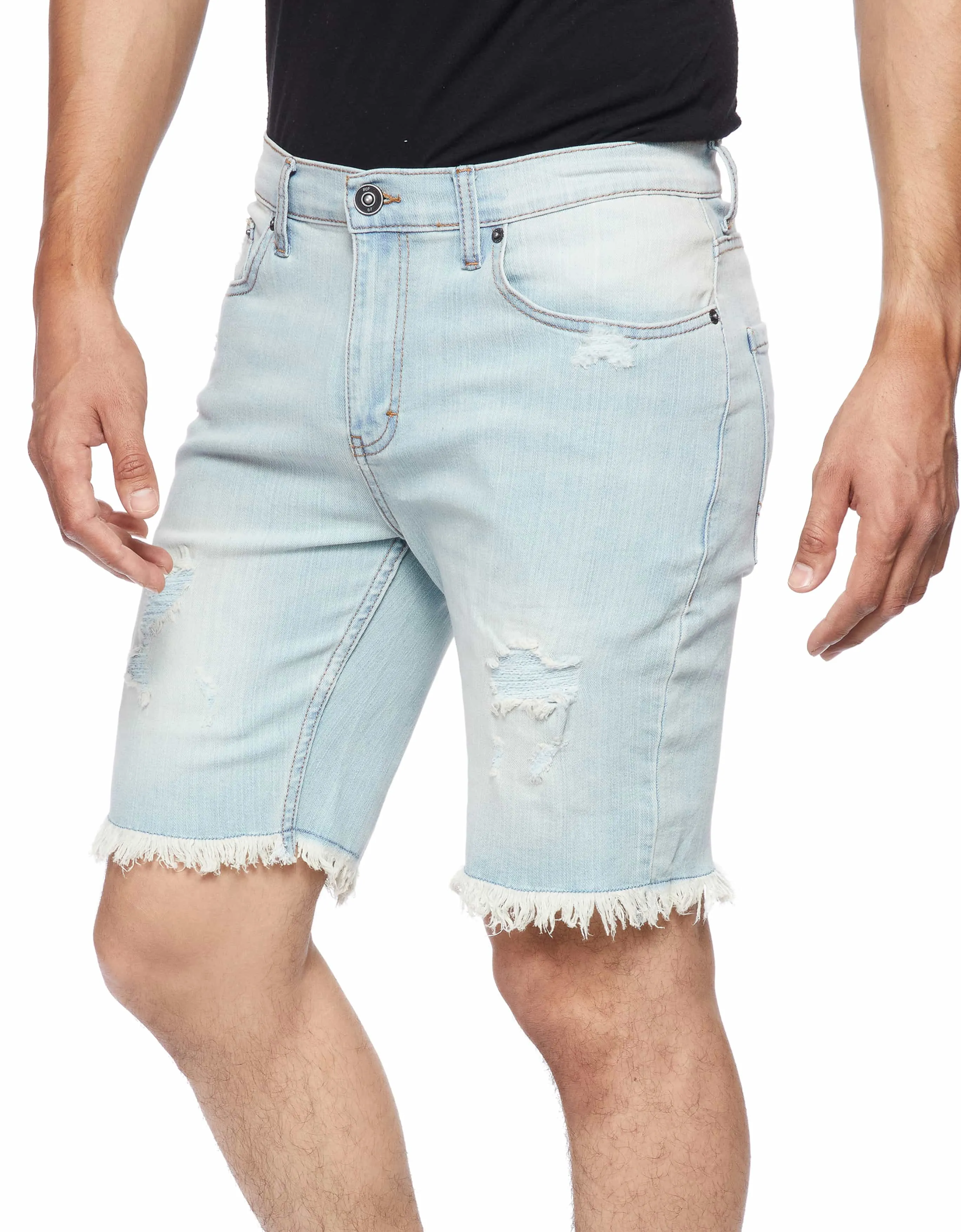 MEN'S RAW EDGE RIPPER DENIM SHORTS