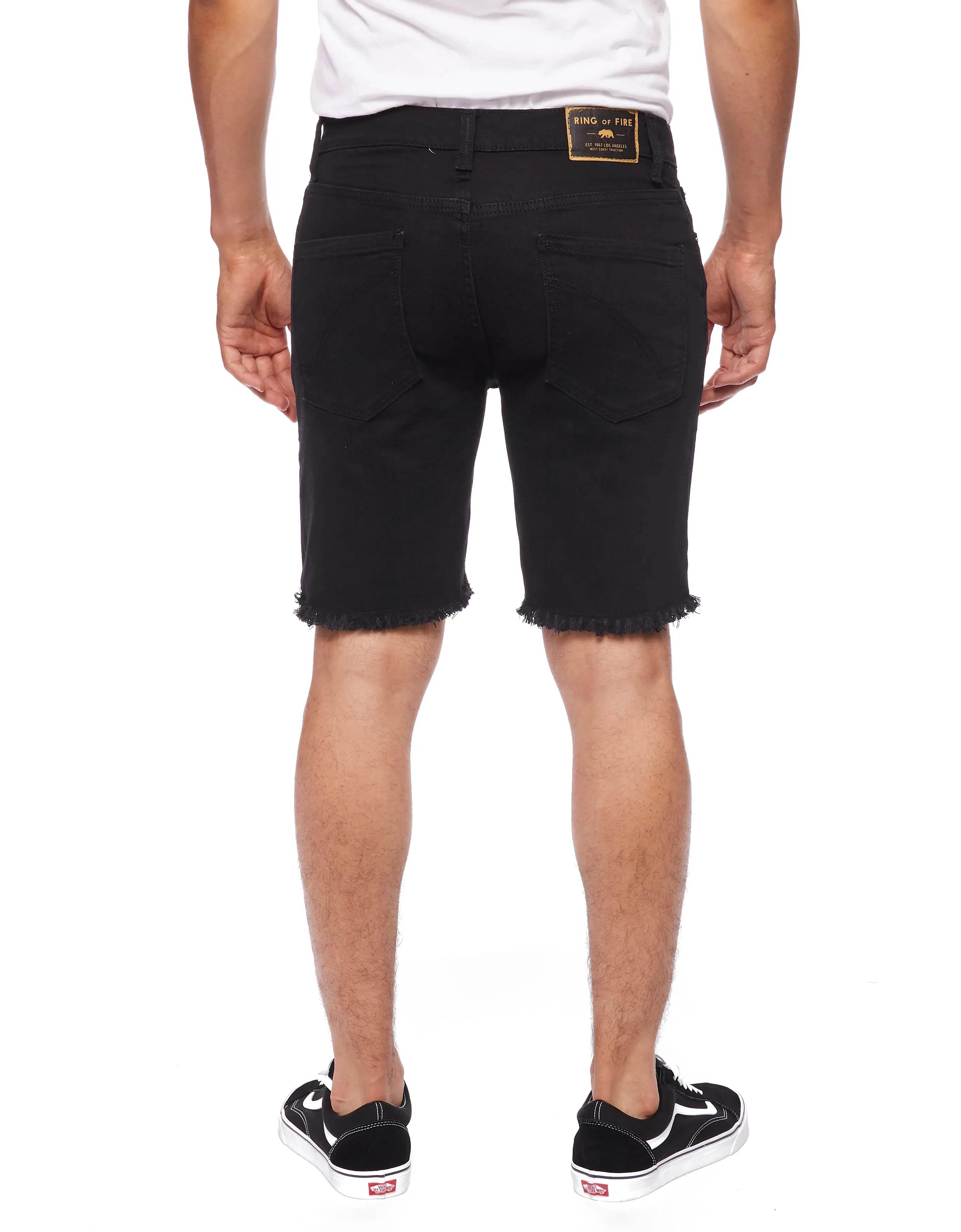 MEN'S RAW EDGE RIPPER DENIM SHORTS