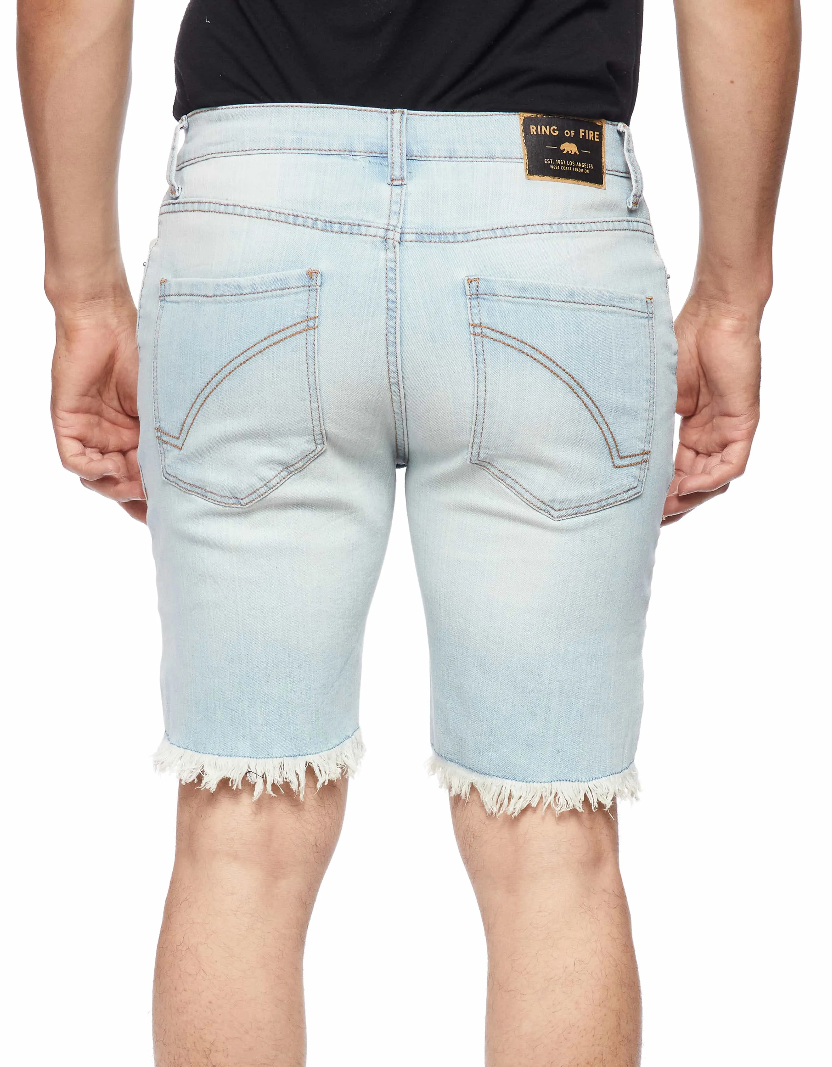 MEN'S RAW EDGE RIPPER DENIM SHORTS