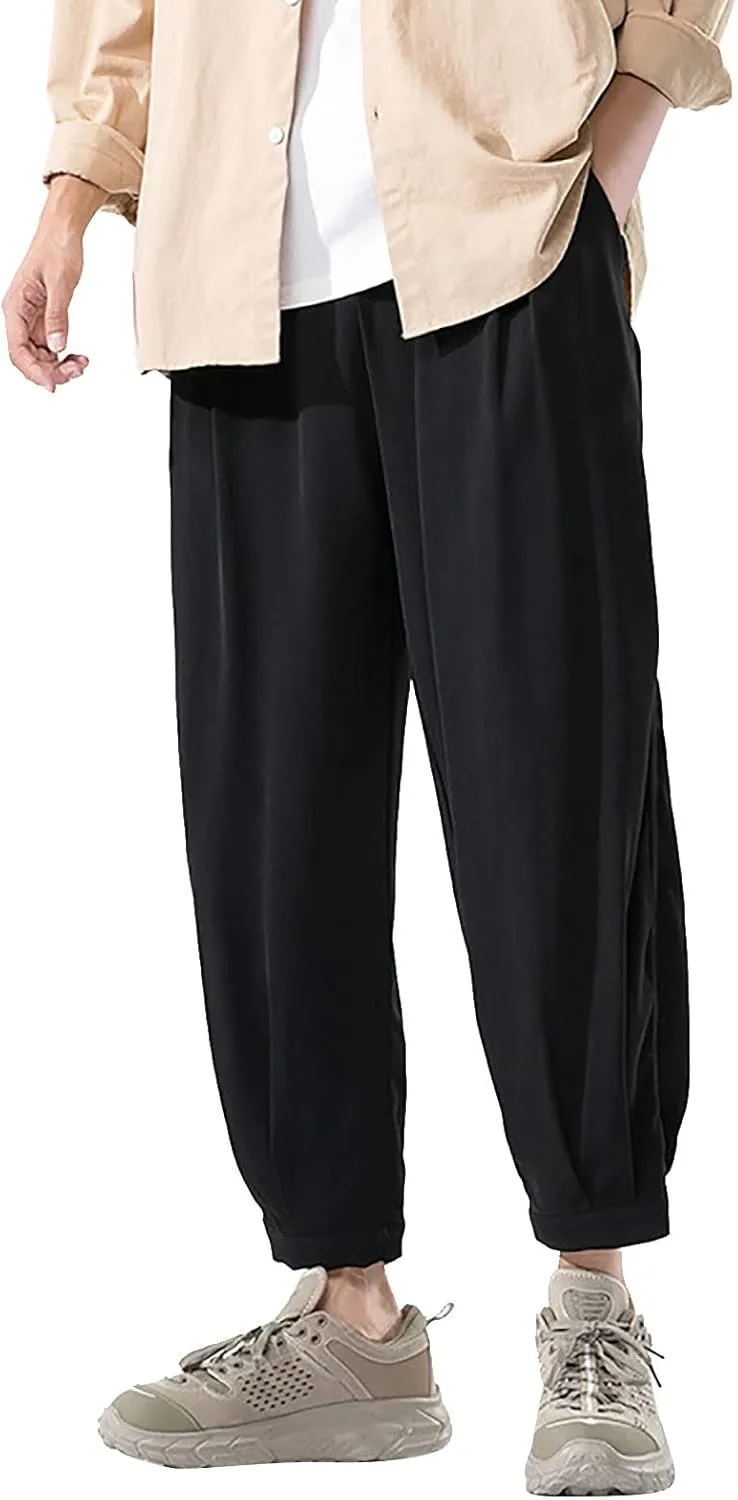 Mens Sweatpants with Pockets Big and Tall Baggy Jogger Sweatpants Lounge Pants Athletic Pants Baggy High Waisted Open