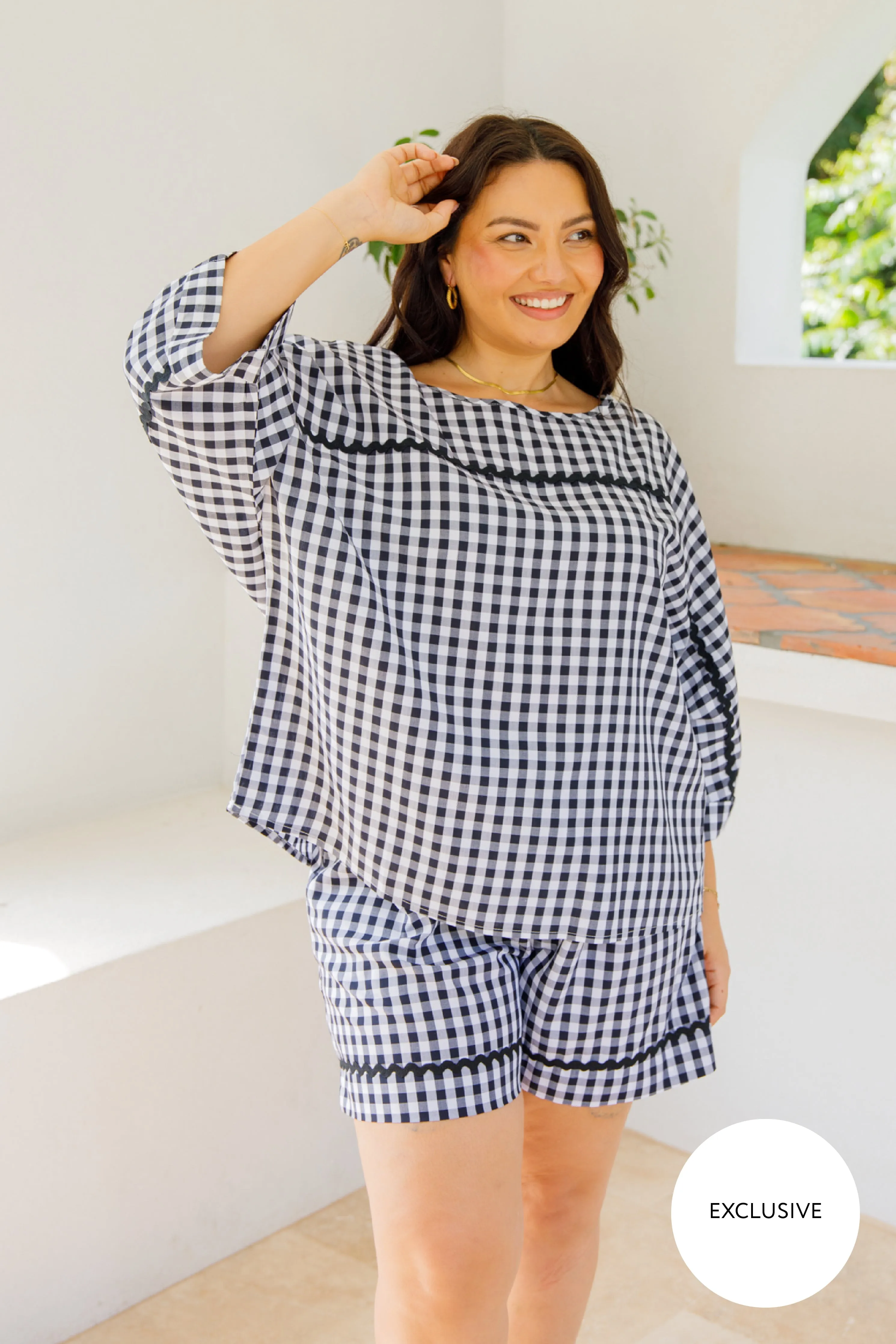 Milan Shorts | Black Gingham