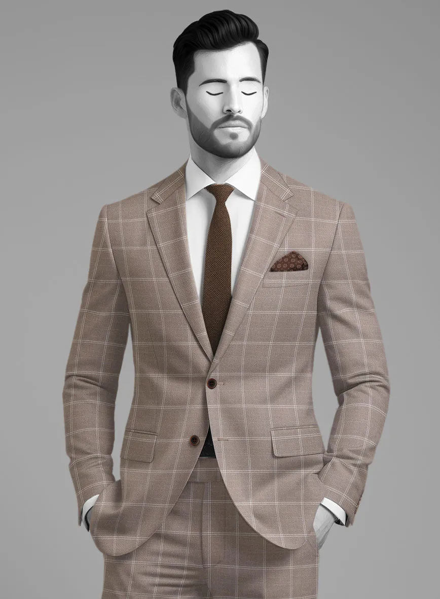 Napolean Noemi Windowpane Brown Wool Suit