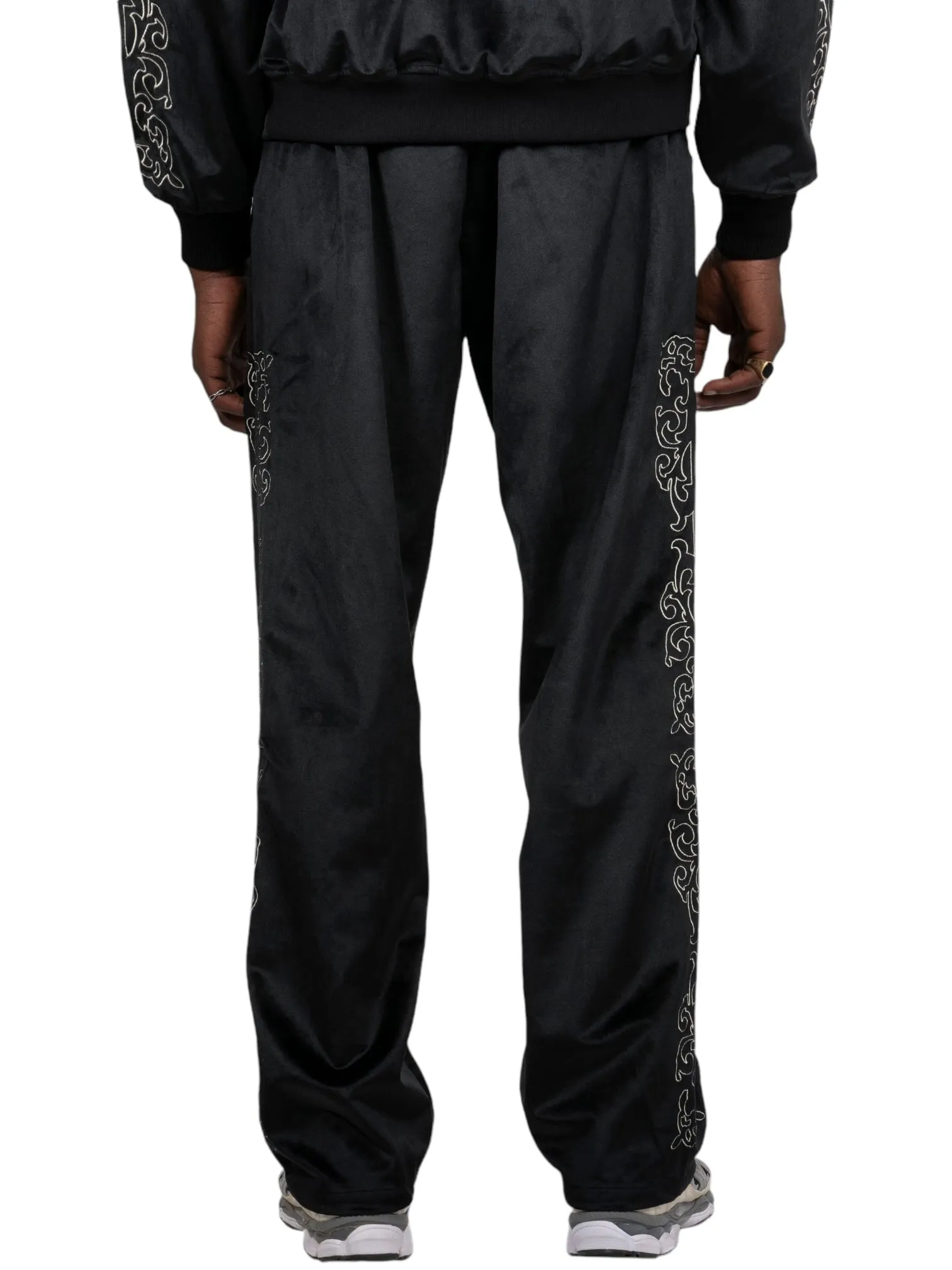 Pleasures Unquote Velour Track Pants Black