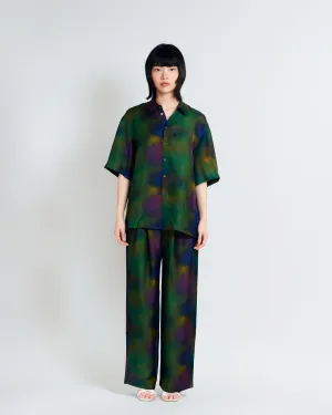 "Brooklyn" Silk Wide Leg Palazzo Pants - Green