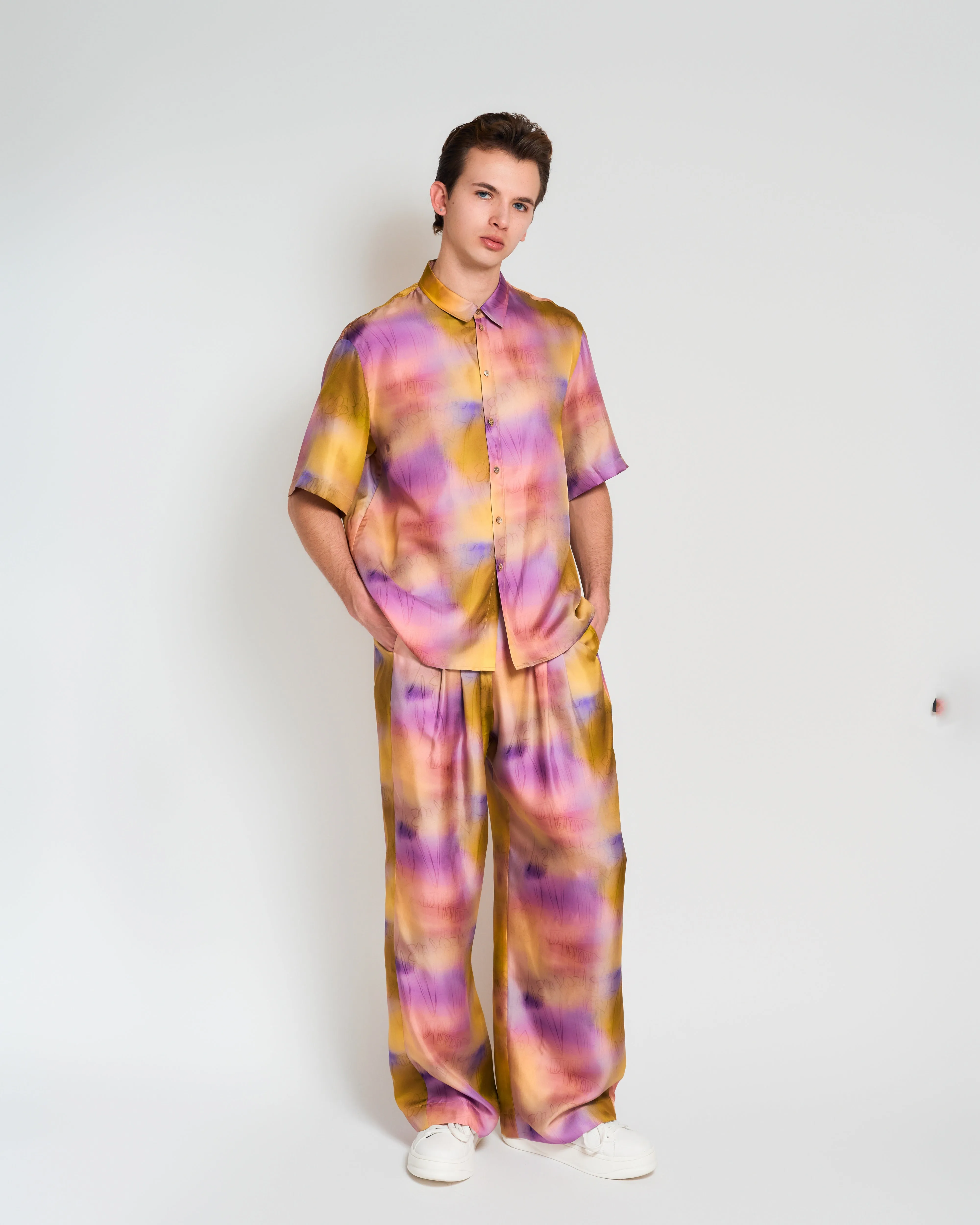 "Brooklyn" Silk Wide Leg Palazzo Pants - Pink