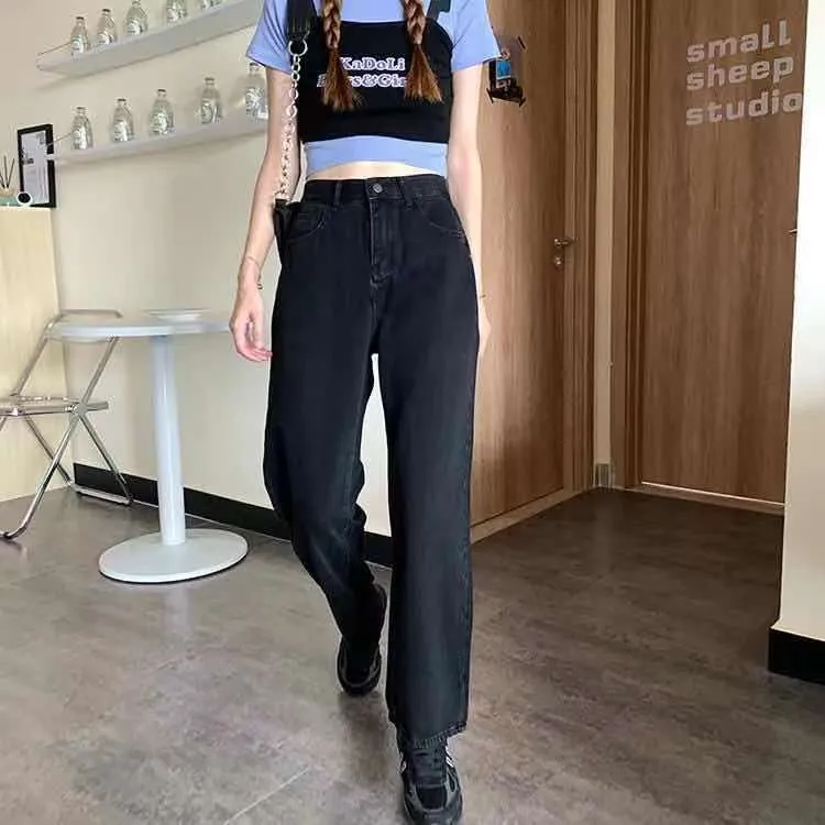 Retro Washed Button Lace Jeans
